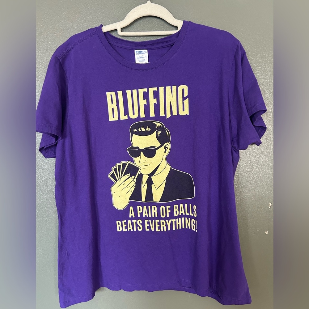 3XL NWOT Bluffing A pair of balls beats everything! Poker theme t-shirt.